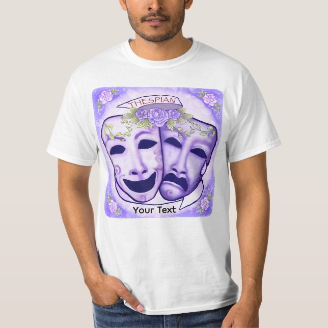Camiseta Máscaras de Actor Moradas (Anverso)
