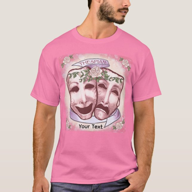 Camiseta Máscaras de Actor Rosadas (Anverso)