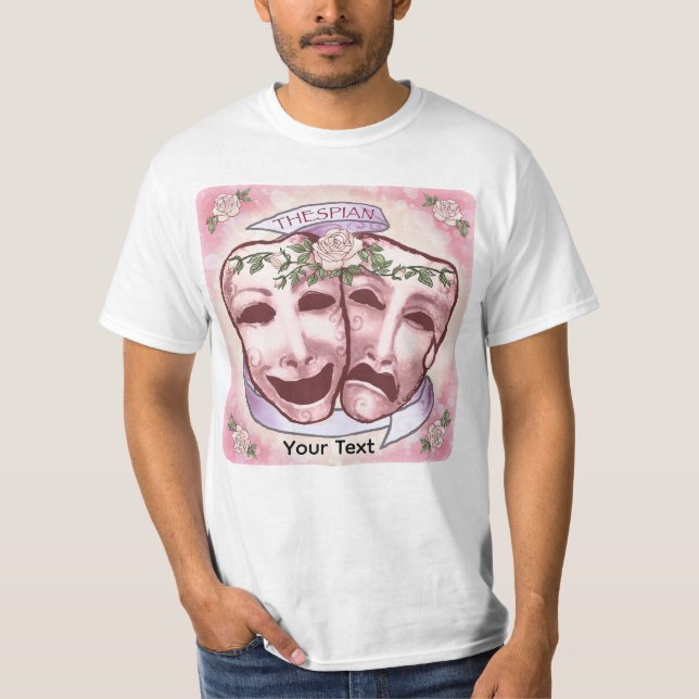 Camiseta Máscaras de actor rosadas (Anverso)