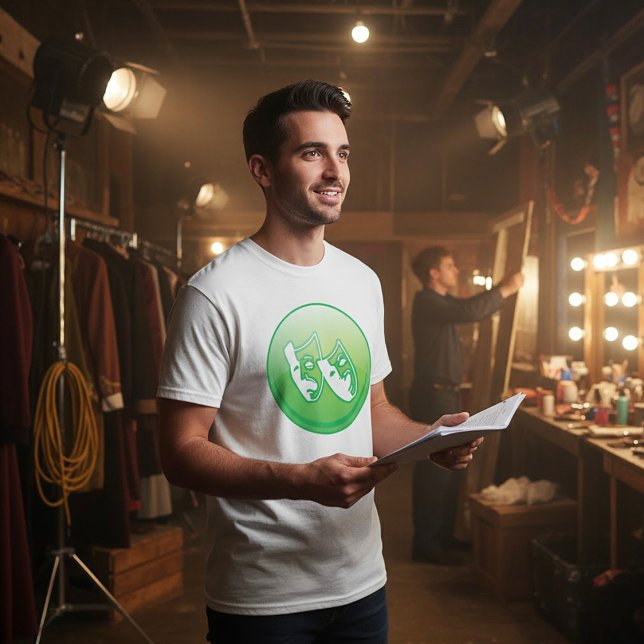 Camiseta Máscaras de Comedia y Tragedia Drama Verde (Subido por el creador)