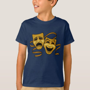 Camiseta Máscaras De Teatro De Comedia De Oro Y Tragedia