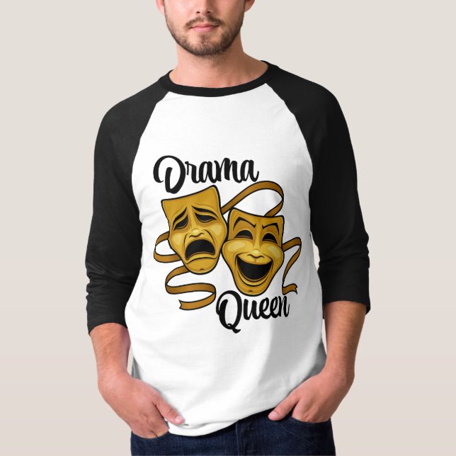 Camiseta Máscaras de teatro de comedia y tragedia de oro Dr (Anverso)