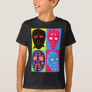 Camiseta Máscaras del portero del arte pop del hockey