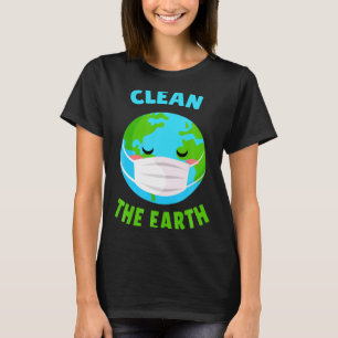 Camiseta Mascarilla Divertida Kawaii Ecologista Limpia La T