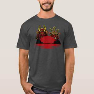 Camiseta Mascarillas de Oni de Samurai Rojo de doble sangre