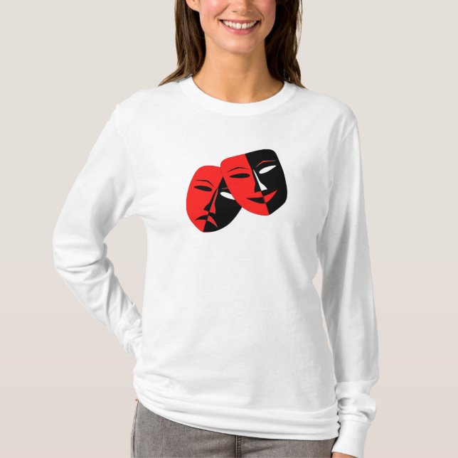 Camiseta Mascarillas teatrales de comedia y tragedia. (Anverso)