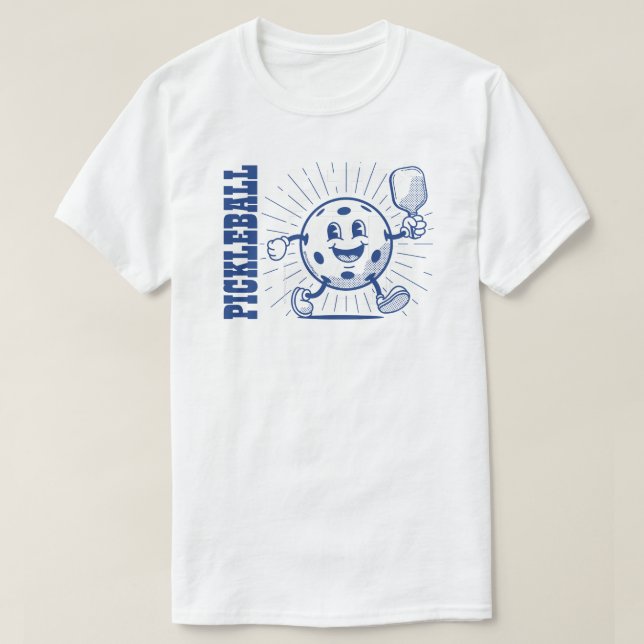 Camiseta MASCOT DE PICKLEBALL - Azul rebelde (Diseño del anverso)
