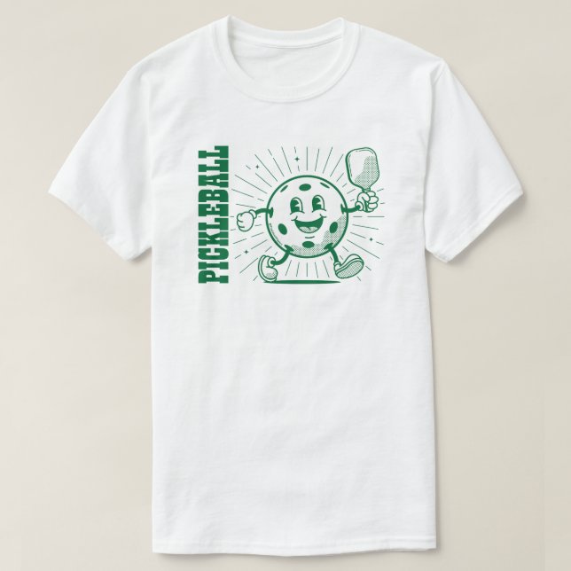 Camiseta MASCOT DE PICKLEBALL - Verde rebelde (Diseño del anverso)