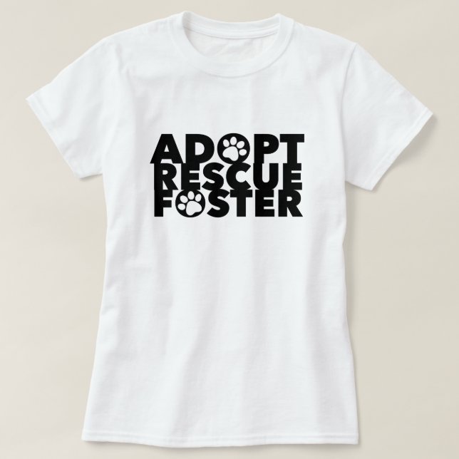 Camiseta Mascota Adoptar el Refugio de Rescate (Diseño del anverso)