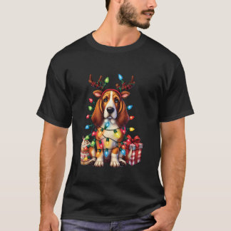 Camiseta Mascota Animal Basset Hound Dog Lover Reindeer Chr
