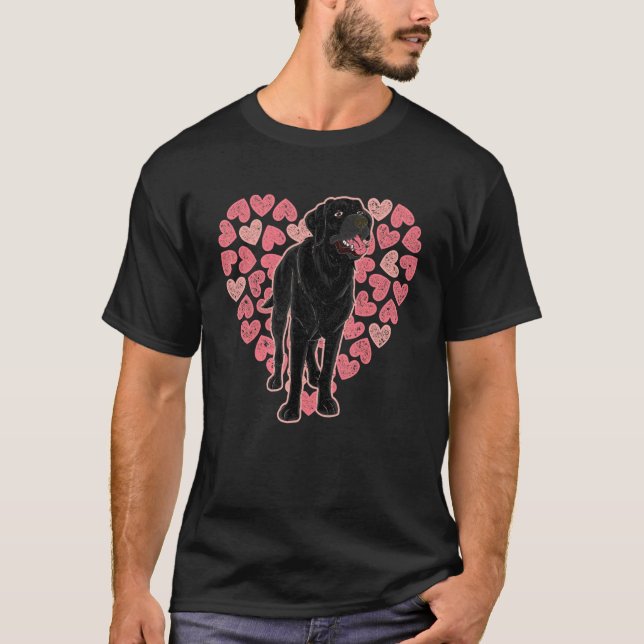 Camiseta Mascota animal dueño de Labrador negro corazón per (Anverso)