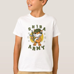 Camiseta Mascota animal militar Shiba