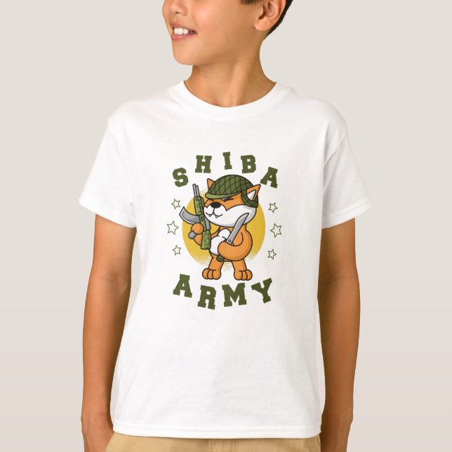 Camiseta Mascota animal militar Shiba (Anverso)