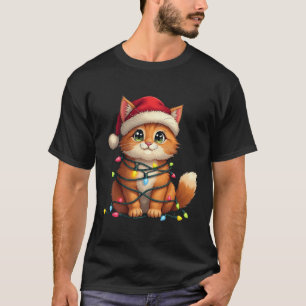 Camiseta Mascota Animal Ragdoll Cat Lover Santa Hat Navidad