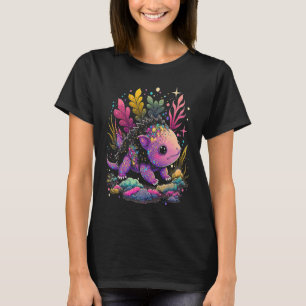Camiseta Mascota Axolotal Esotérico Cristales Ilustracion C