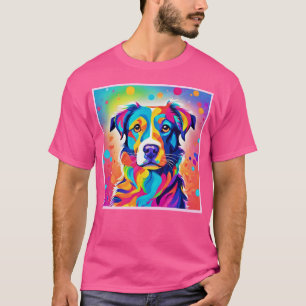 Camiseta Mascota brillante: Arte colorido de pintura de per