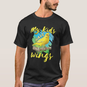 Camiseta Mascota Canaria Ave Finch Mamá Papá Mis Hijos Tien