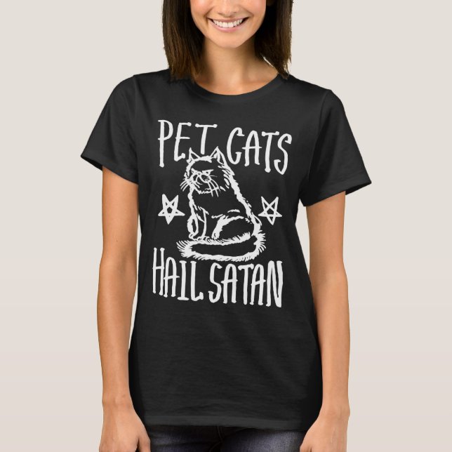 Camiseta Mascota Cats Hail Satan (Anverso)