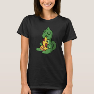 Camiseta Mascota Chameleon Eating Pizza