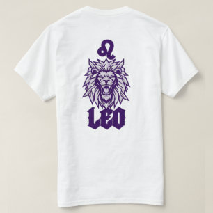 Camiseta Mascota cibernética violeta del signo zodiacal Leo