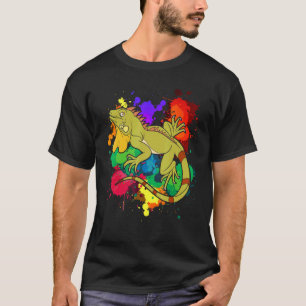 Camiseta Mascota colorido Reptile Lizard Iguana tropical