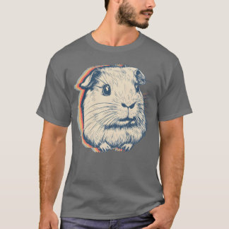 Camiseta Mascota Conejillo de Indias Arte Retro Línea niño