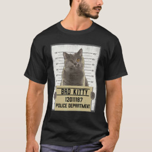 Camiseta Mascota criminal foto policial de gato