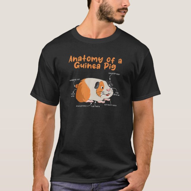 Camiseta Mascota Cuta Anatomía Animal De Pig Guinea Hamster (Anverso)