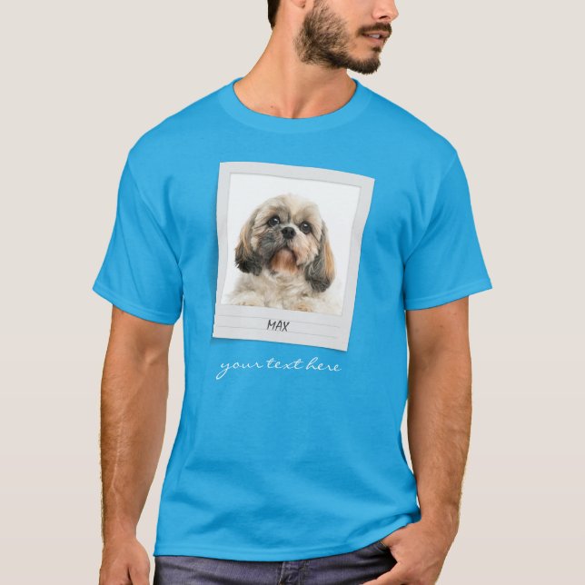 Camiseta Mascota Cute Perro Personalizado de foto de cumple (Anverso)