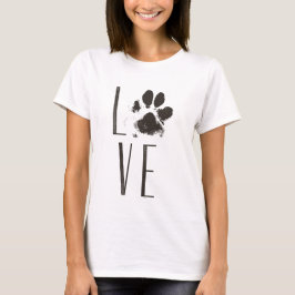 Camiseta Mascota de amor Paw Print Brown Grunge