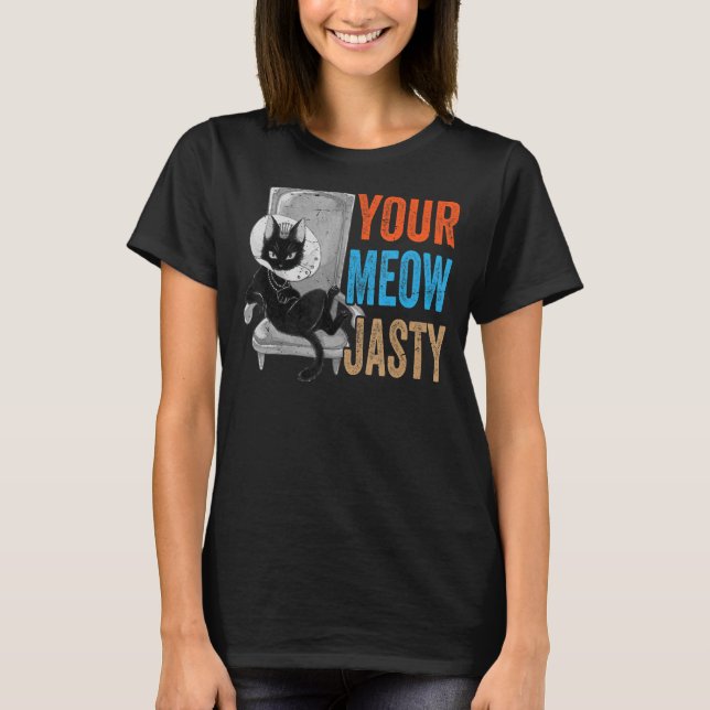 Camiseta Mascota de animales de su gato Meow Jasty Chiste (Anverso)
