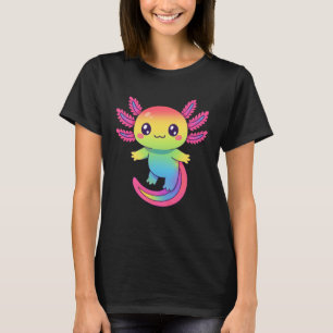 Camiseta Mascota de arcoíris vibrante adorable kawaii axolo