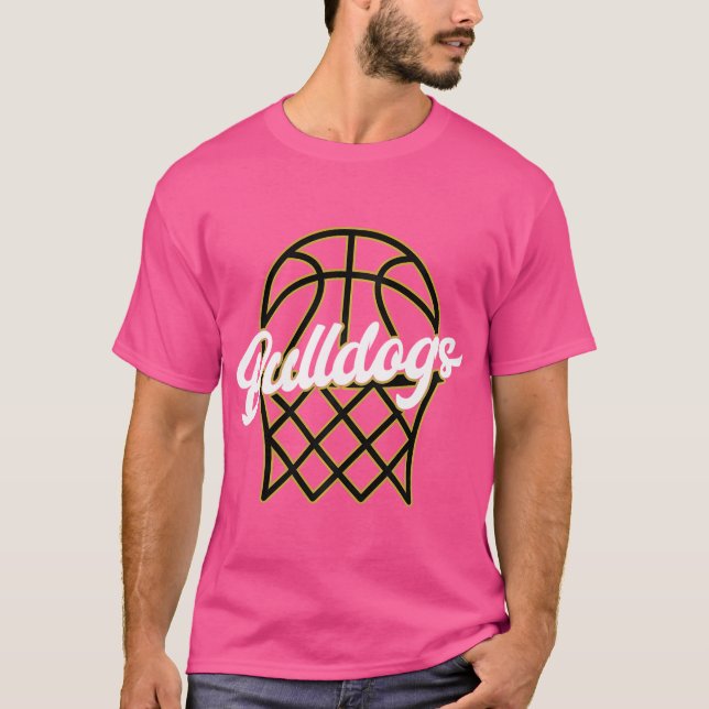 Camiseta Mascota de baloncesto Gold Black Bulldoges para Ba (Anverso)