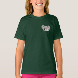 Camiseta Mascota de bolsillo de Peeking - Oso de Koala Fluf