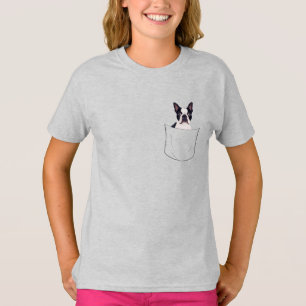 Camiseta Mascota de bolsillos para peeking - Perro de Bosto