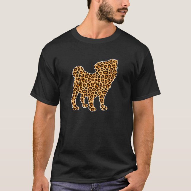 Camiseta Mascota de bulldog Chicas de leopardo de impresión (Anverso)