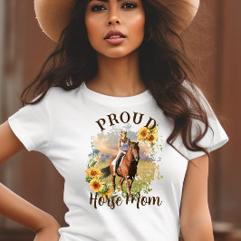 Camiseta Mascota de caballo personalizado Foto Texto Acento