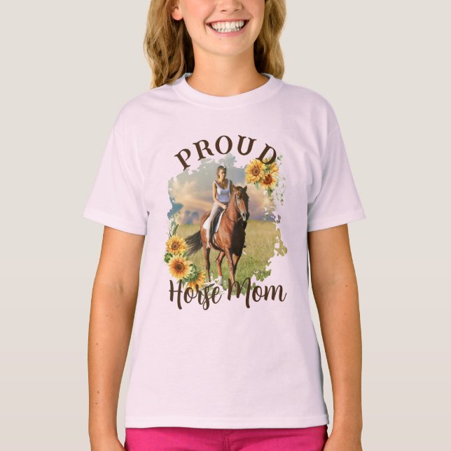 Camiseta Mascota de caballo personalizado Foto Texto Acento (Anverso)