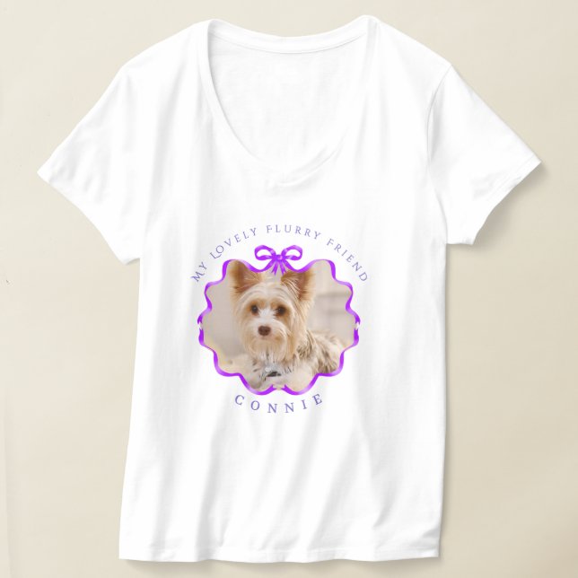 Camiseta Mascota de Cinta de Bow Foto Purple (Distribución )