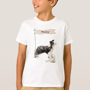 Camiseta Mascota de color de borde de nombre personalizado 