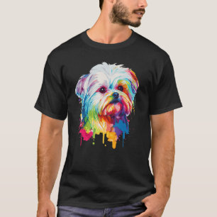 Camiseta Mascota de color maltés lindo perro amante