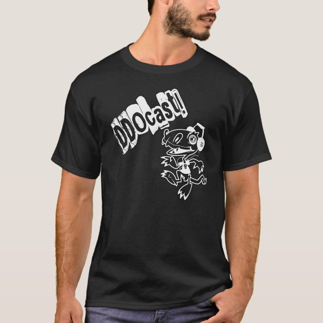 Camiseta Mascota de DDOcast Snagz en negro (Anverso)