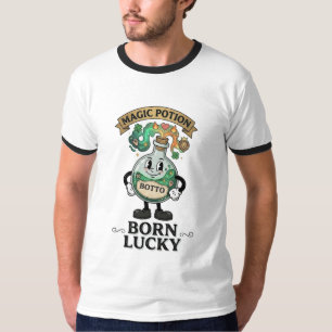 Camiseta Mascota de dibujos animados retro de poción mágica