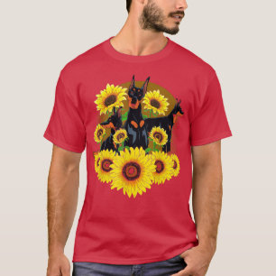 Camiseta Mascota de Dog Lover Hippie Sunflower Dueño Floral