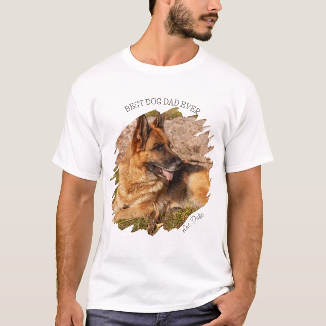Camiseta Mascota de foto de mejor perro papá Personalizado  (Anverso)