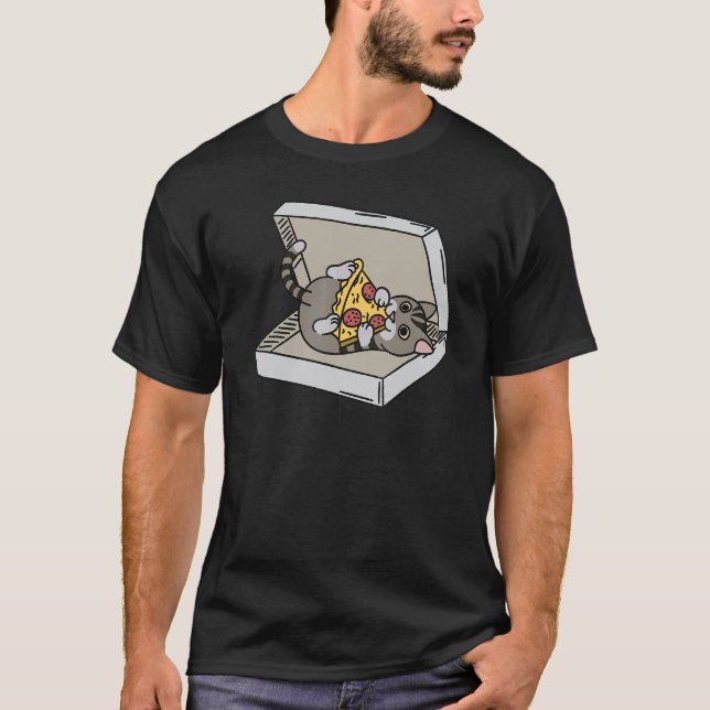 Camiseta Mascota de gato atigrado pizza (Anverso)