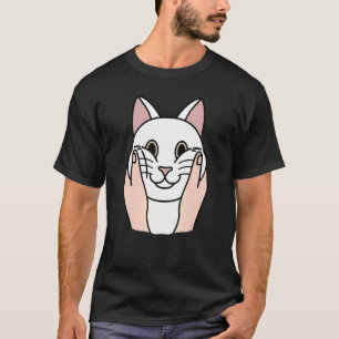Camiseta Mascota de gato blanco de mejillas regordetas