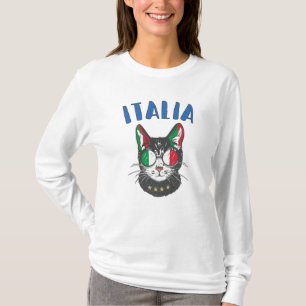 Camiseta Mascota de gato de fútbol de Italia bandera de fan