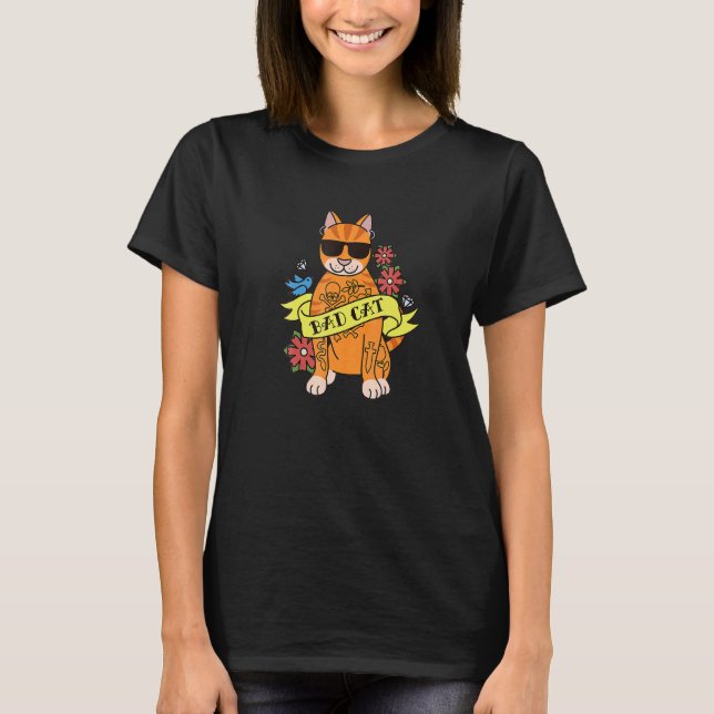 Camiseta Mascota de gato de jengibre malo (Anverso)