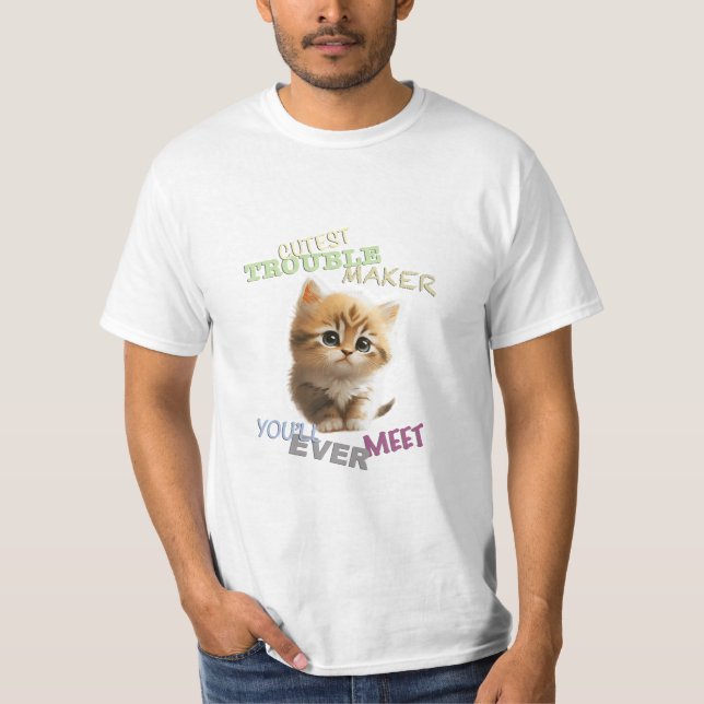 Camiseta Mascota de gato Menor problema hacedor de adorable (Anverso)